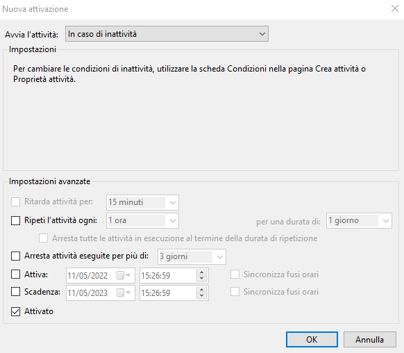 Come spegnere o ibernare automaticamente il PC quando non in uso