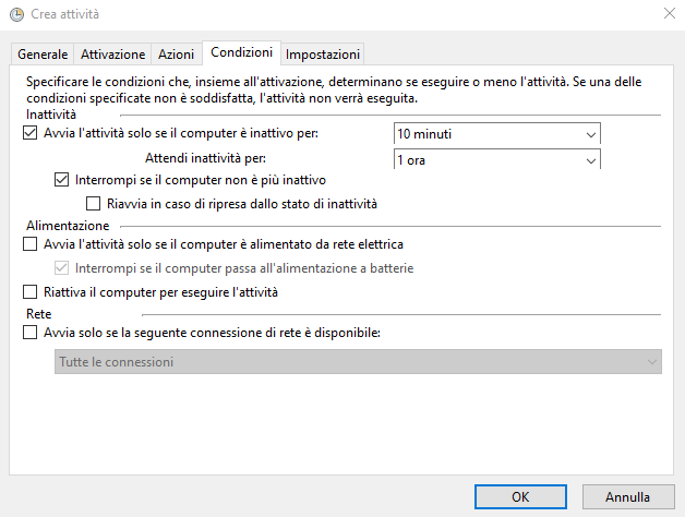 Come spegnere o ibernare automaticamente il PC quando non in uso