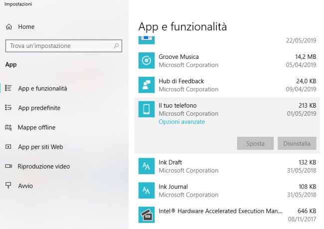 Il tuo telefono: l'app si lega strettamente con Windows 10