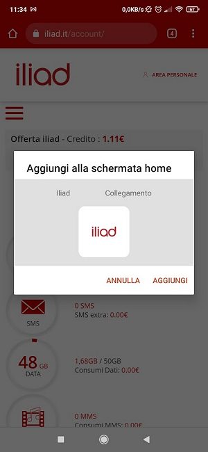 Iliad app, controllare i consumi con un tocco
