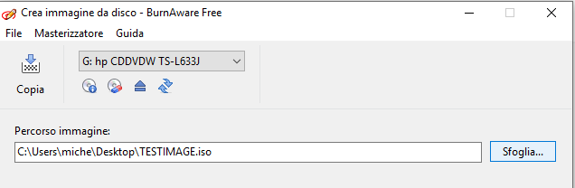 Creare immagine di backup di CD e DVD