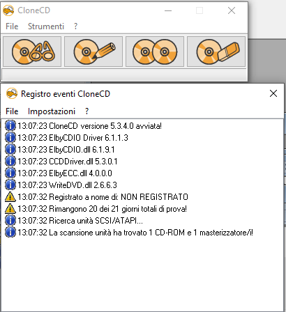 Creare immagine di backup di CD e DVD
