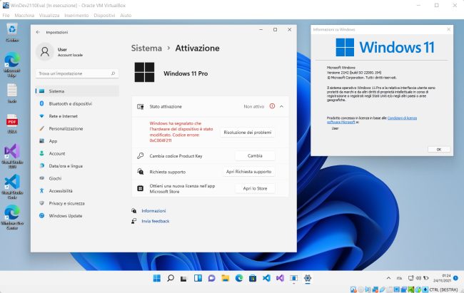 Windows 11 Enterprise disponibile per le macchine virtuali Virtualbox, Hyper-V, VMware e Parallels