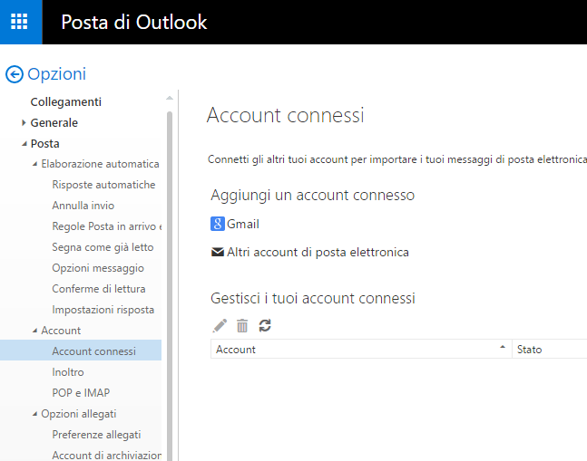 Come importare account e-mail in Outlook.com in Gmail o in altri servizi