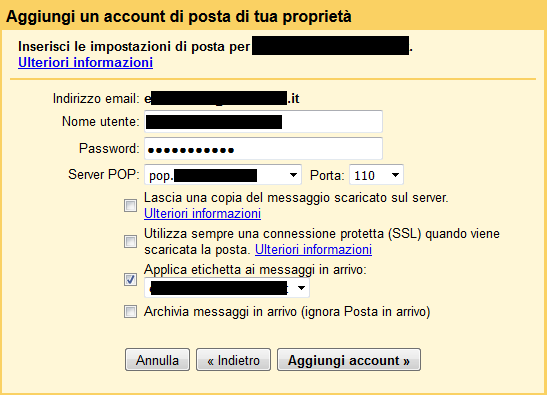 Importare altri account email in Gmail