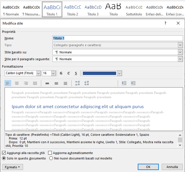 Come creare un sommario o indice Word