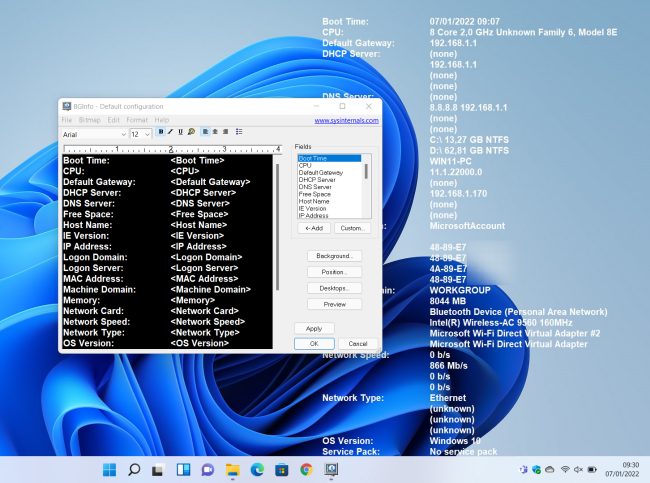 Windows 11 e 10: informazioni di sistema sul desktop