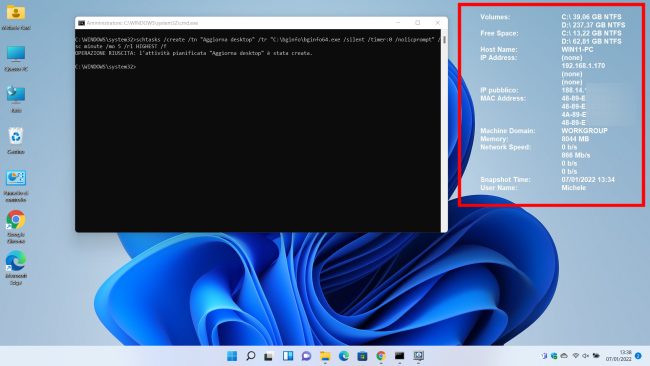 Windows 11 e 10: informazioni di sistema sul desktop