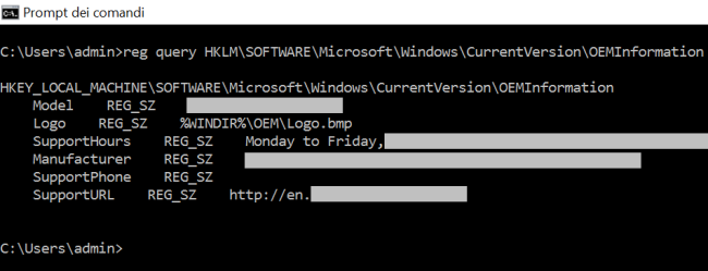 Aggiungere o rimuovere le informazioni di sistema di Windows