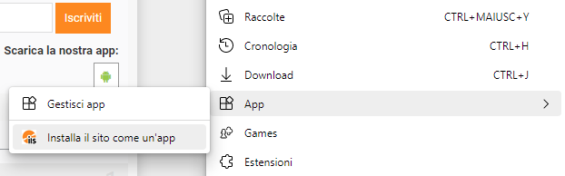 Installare YouTube, Outlook, Office, Telegram e qualunque sito come app