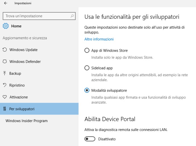 Installare e usare la bash Linux in Windows 10