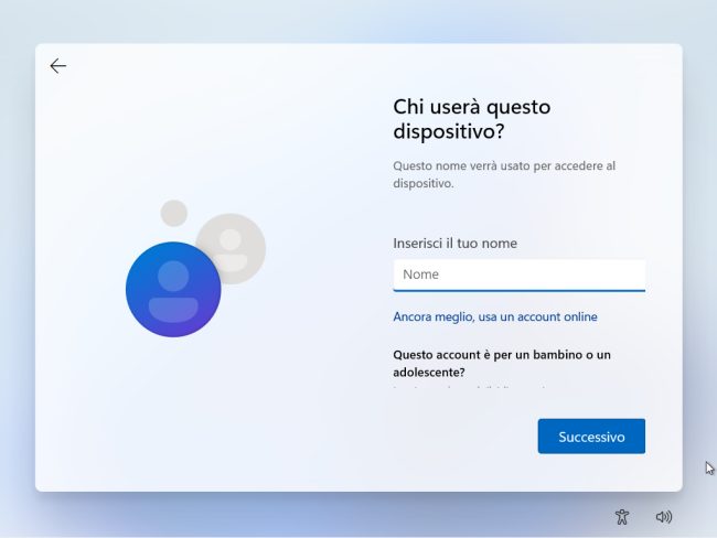 Installare Windows 11 con un account locale