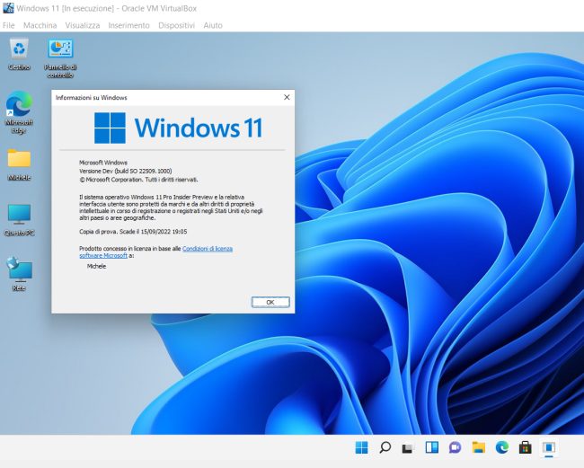 Come installare Windows 11 in Virtualbox