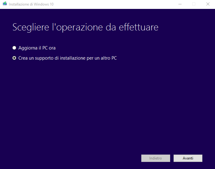 Installazione pulita di Windows 10 e Product Key