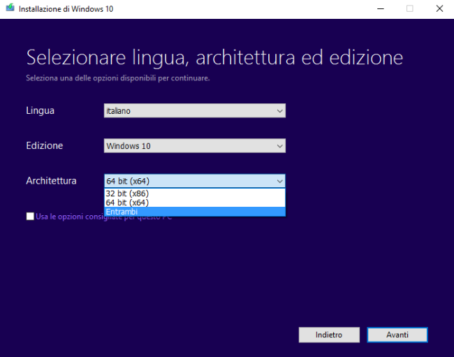 Installazione pulita di Windows 10 Creators Update