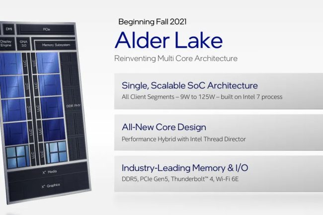 Intel mostra in anteprima i suoi chip ibridi Alder Lake per desktop e notebook