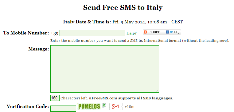 Inviare SMS gratis senza limiti e senza registrazione