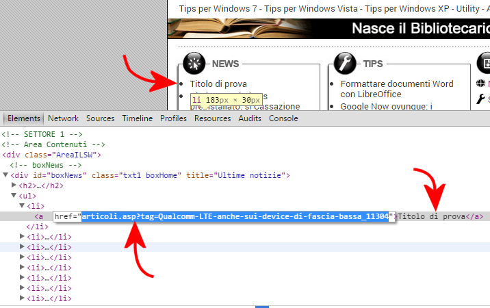 SCARICA FILE DA ISPEZIONA ELEMENTO