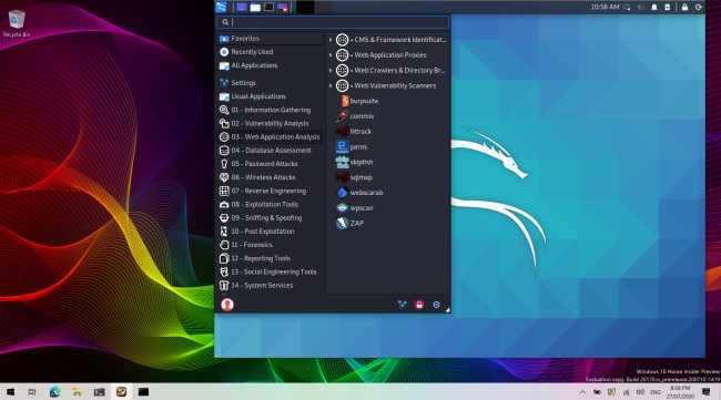 Kali con interfaccia grafica in Windows 10 grazie a WSL 2