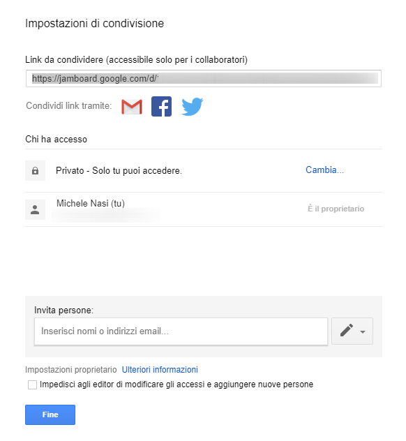 Lavagna interattiva Google per confrontarsi su progetti e obiettivi