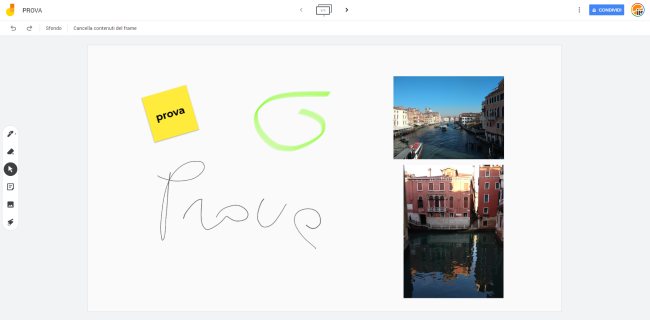 Lavagna interattiva Google per confrontarsi su progetti e obiettivi