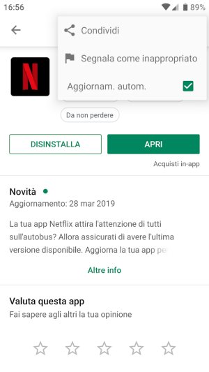 Le mie app da aggiornare su Android