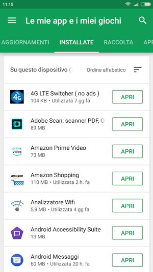 Le mie app installate: come ottenere la lista completa su Android