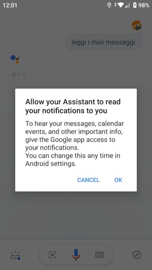 L'assistente Google legge i messaggi in arrivo su WhatsApp e Telegram