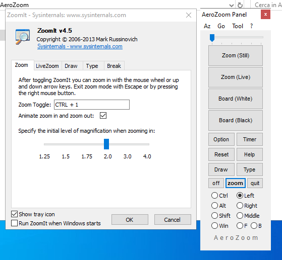 Lente di ingrandimento da usare per le presentazioni con Windows
