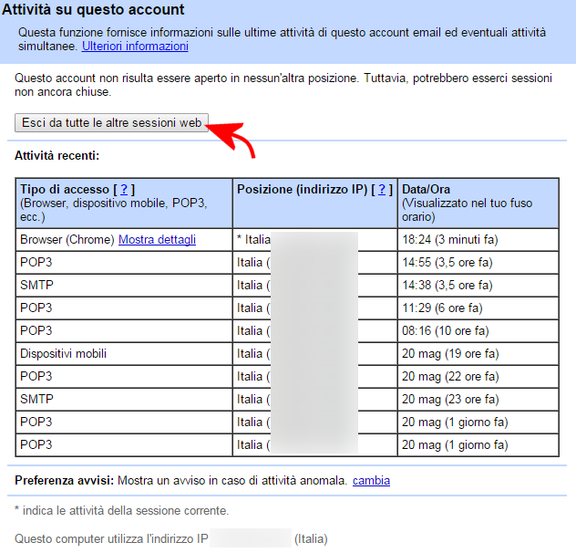 Logout Gmail, Google e Facebook da remoto