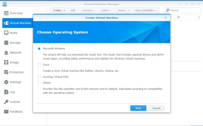 Macchine virtuali su un NAS con Synology VMM
