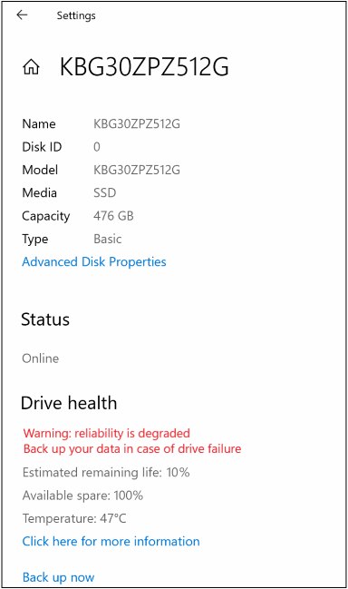 Windows 10: in futuro vi dirà lo stato di salute dell'SSD