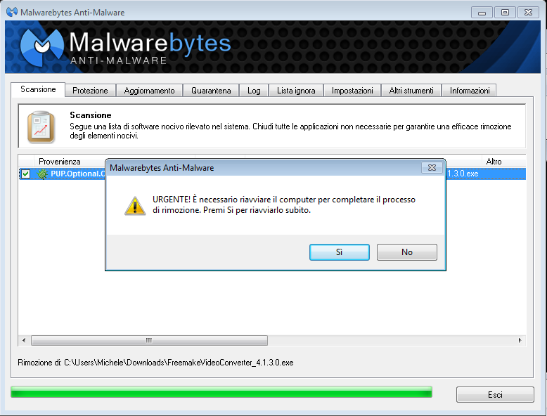 L'installazione di Malwarebytes Antimalware non si avvia, come usare Chameleon