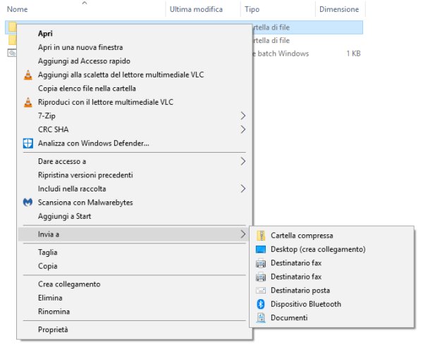 Menu Invia a di Windows: come usarlo e come aggiungere nuove voci