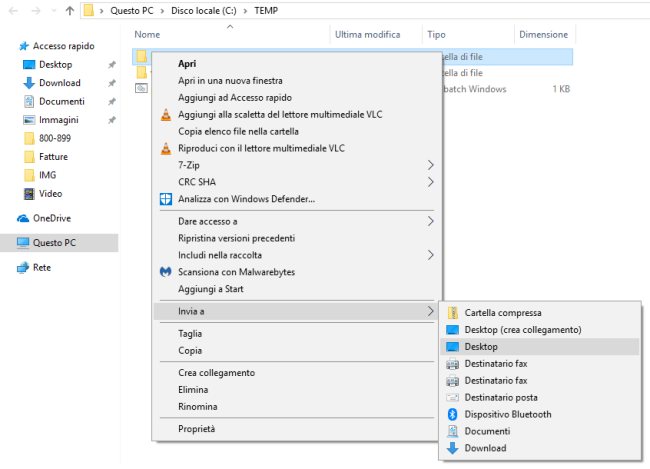 Menu Invia a di Windows: come usarlo e come aggiungere nuove voci