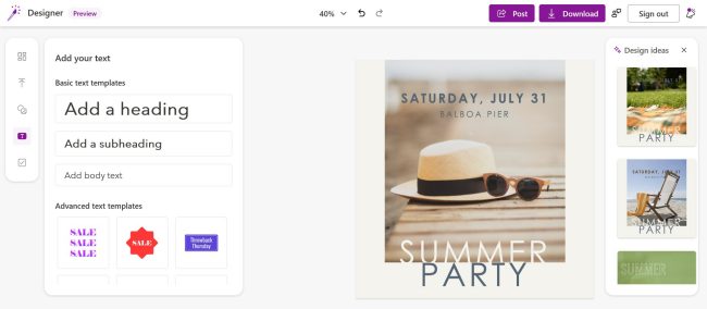 Windows 11: Microsoft Designer permette di creare immagini per post sui social e presentazioni