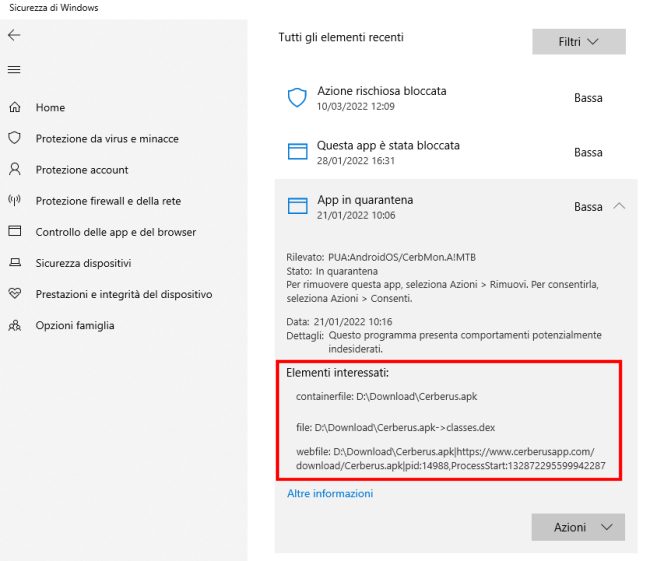Microsoft Defender: minacce rilevate. Come accedere alla cronologia