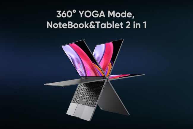 MiniBook X: notebook e versatile 2-in-1 con ampio schermo e fotocamera frontale nascosta sotto il display