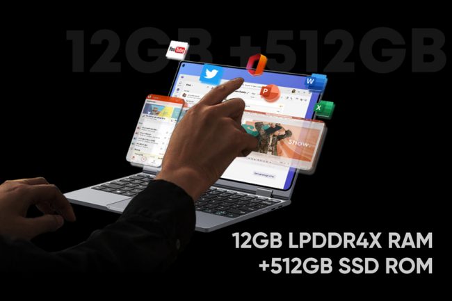 MiniBook X: notebook e versatile 2-in-1 con ampio schermo e fotocamera frontale nascosta sotto il display
