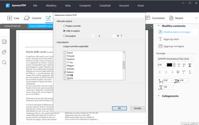 Modifica PDF semplice con ApowerPDF, gratis per 3 mesi