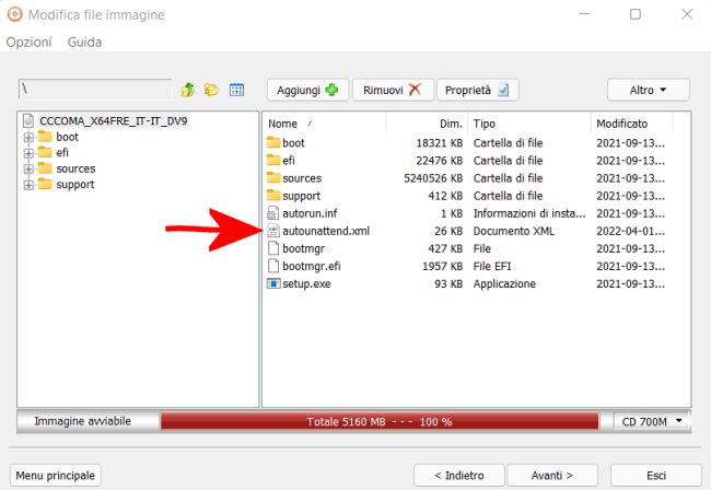 Modificare immagine ISO, anche quella di Windows 11