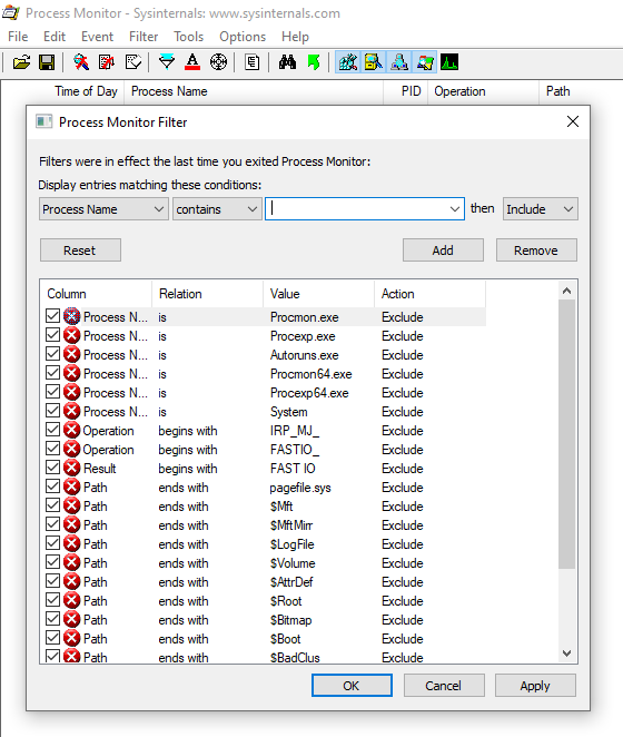 Process Monitor monitora modifiche sul registro di Windows
