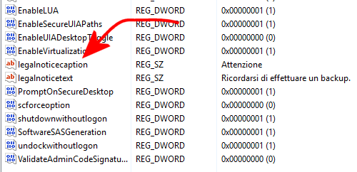 Mostrare un messaggio all'avvio di Windows