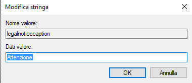 Mostrare un messaggio all'avvio di Windows