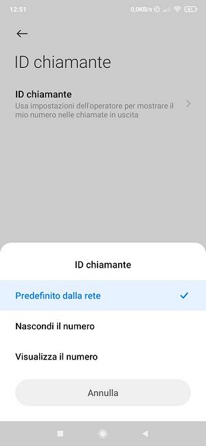 Nascondere numero quando si effettua una chiamata