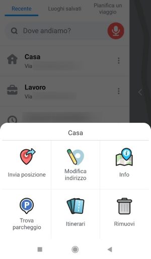 Navigare verso casa, lavoro e ricevere un avviso quando è il momento di partire