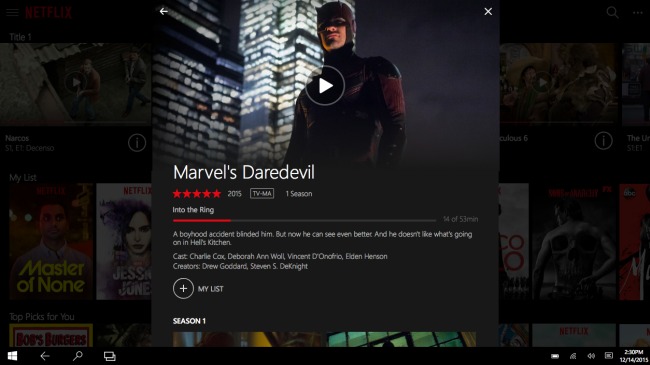 Netflix: l'app per Windows 10 si lega con Cortana