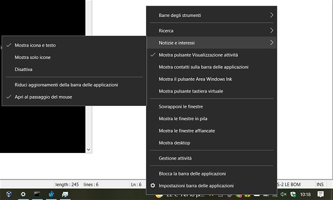 Notizie e interessi nella barra delle applicazioni di Windows 10: come rimuoverli