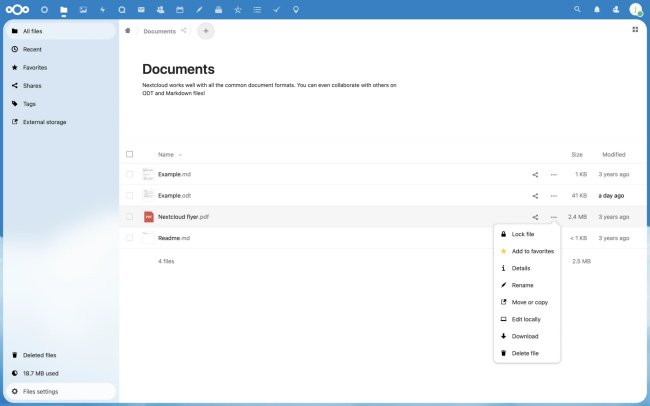 Nextcloud: la suite Office introduce la modifica in locale dei documenti