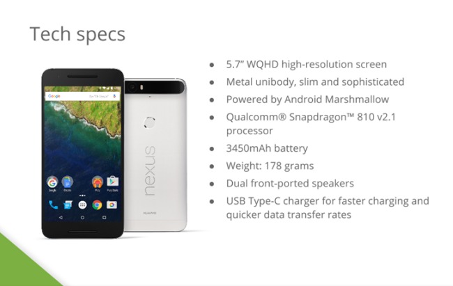 Nexus 6P, ecco il nuovo phablet Android di Google